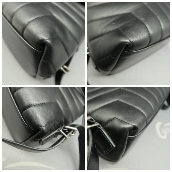 YSL Monogram Loulou Small Black Calfskin Leather Backpack main image 5